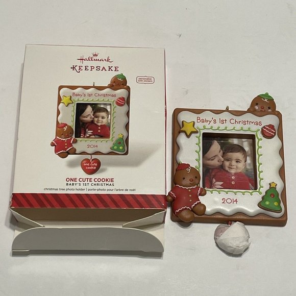 2014 Hallmark One Cute Heart Cookie  Baby's First Christmas Ornament Collectible - Picture 2 of 9